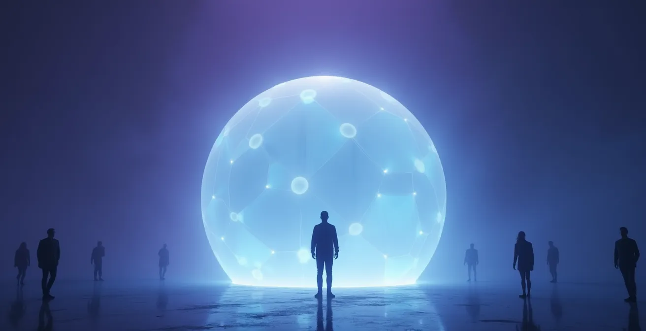 Visualisation de la bulle de protection personnelle autour d'un avatar en VR