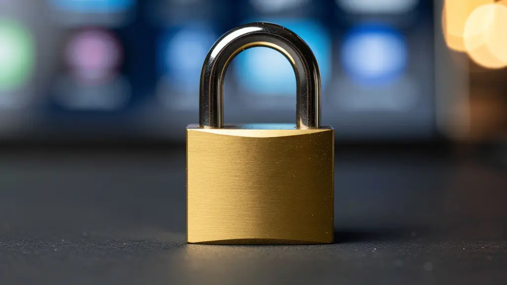 Cadenas doré symbolisant la protection des données et la confidentialité des services de conversation intime