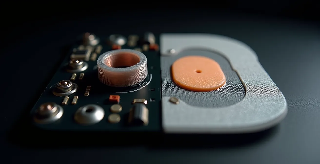 Gros plan sur deux technologies haptiques côte à côte montrant les différences de mécanisme