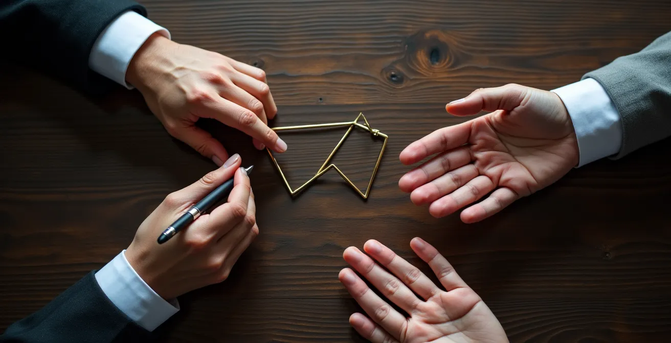 Un couple assis à une table, papiers et stylos posés devant eux, dans une atmosphère de discussion constructive