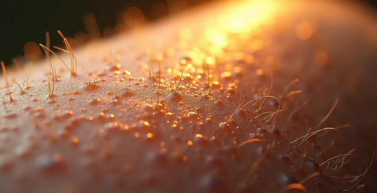 Macro photographie artistique de texture de peau montrant la beauté naturelle des détails