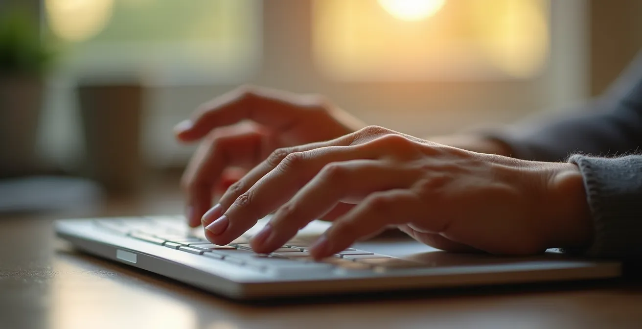 Gros plan sur des mains tenant délicatement un téléphone avec des reflets de lumière douce